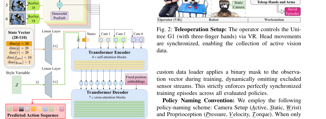 Active Stereo-Camera Outperforms Multi-Sensor Setup in ACT Imitation Learning for Humanoid Manipulation figure