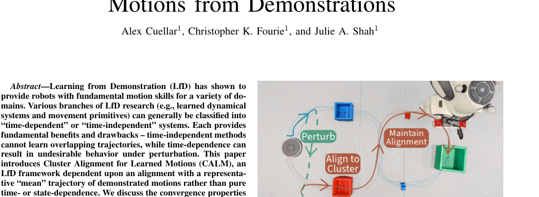 An Alignment-Based Approach to Learning Motions from Demonstrations figure