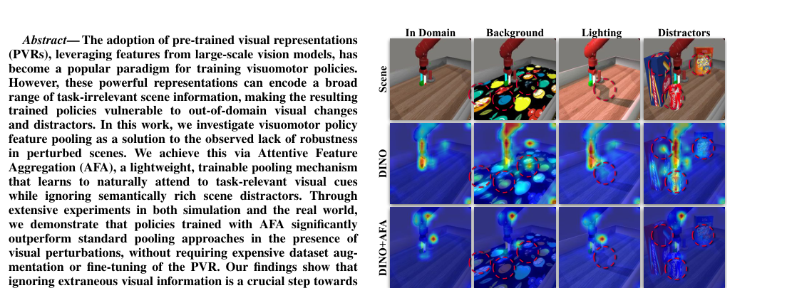 Attentive Feature Aggregation or: How Policies Learn to Stop Worrying about Robustness and Attend to Task-Relevant Visual Cues figure