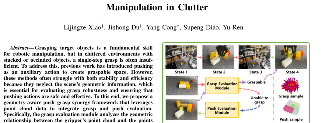 GAPG: Geometry Aware Push-Grasping Synergy for Goal-Oriented Manipulation in Clutter figure
