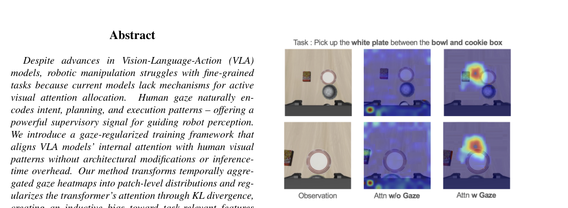 Gaze-Regularized Vision-Language-Action Models for Robotic Manipulation figure
