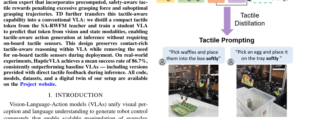 HapticVLA: Contact-Rich Manipulation via Vision-Language-Action Model without Inference-Time Tactile Sensing figure