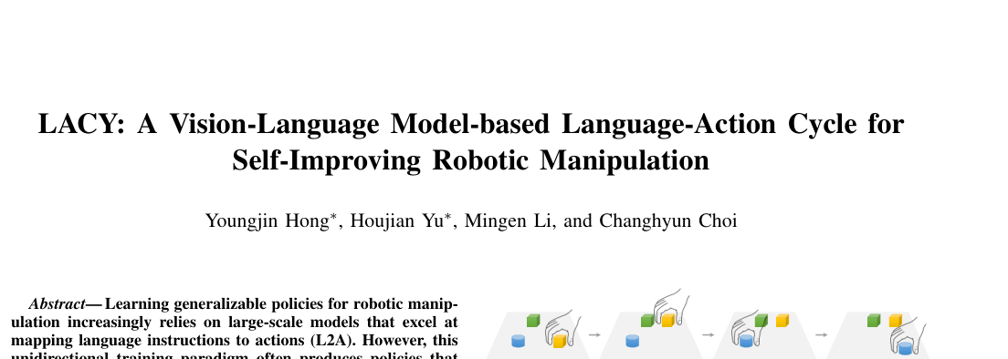 LACY: A Vision-Language Model-based Language-Action Cycle for Self-Improving Robotic Manipulation figure
