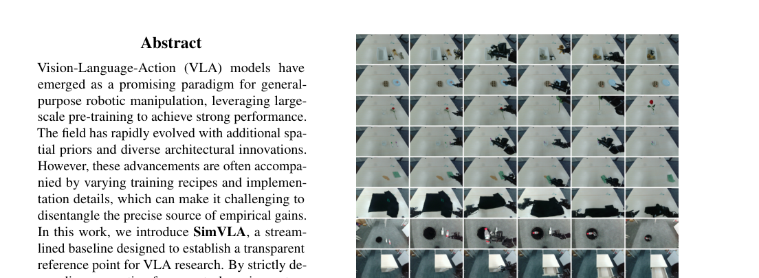 SimVLA: A Simple VLA Baseline for Robotic Manipulation figure