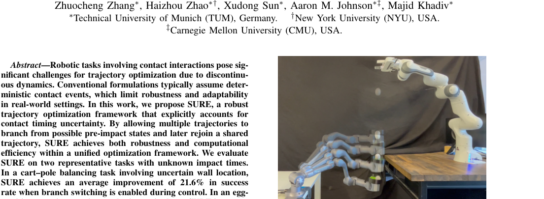 SURE: Safe Uncertainty-Aware Robot-Environment Interaction using Trajectory Optimization figure
