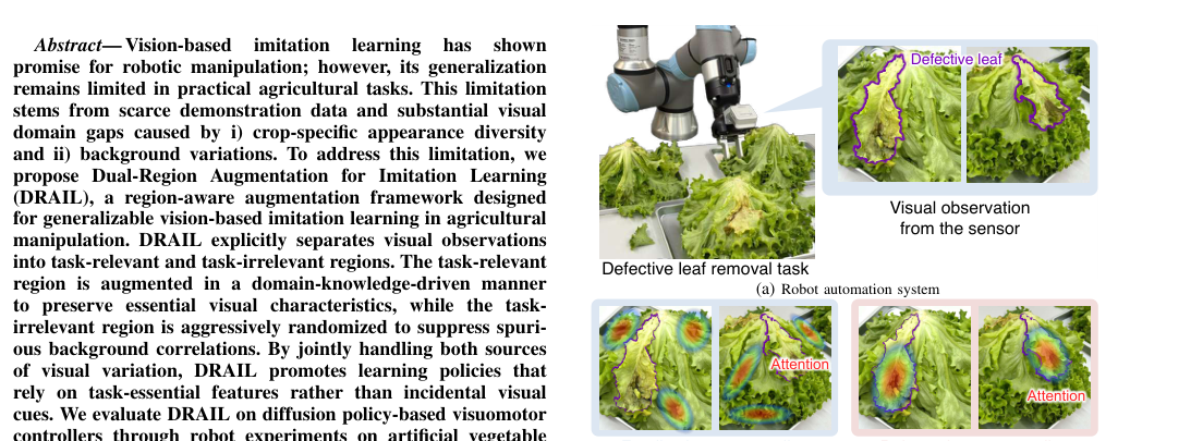 Task-Relevant and Irrelevant Region-Aware Augmentation for Generalizable Vision-Based Imitation Learning in Agricultural Manipulation figure