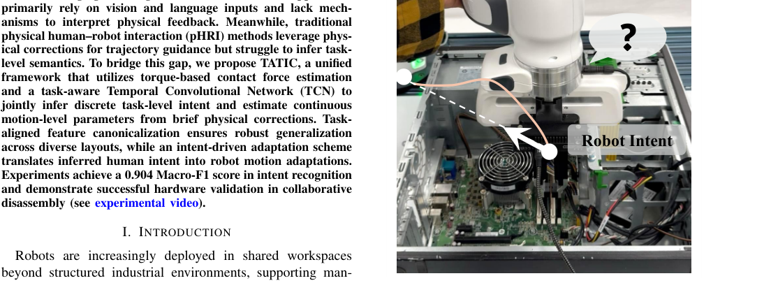 TATIC: Task-Aware Temporal Learning for Human Intent Inference from Physical Corrections in Human-Robot Collaboration figure
