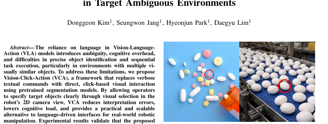 VCA: Vision-Click-Action Framework for Precise Manipulation of Segmented Objects in Target Ambiguous Environments figure