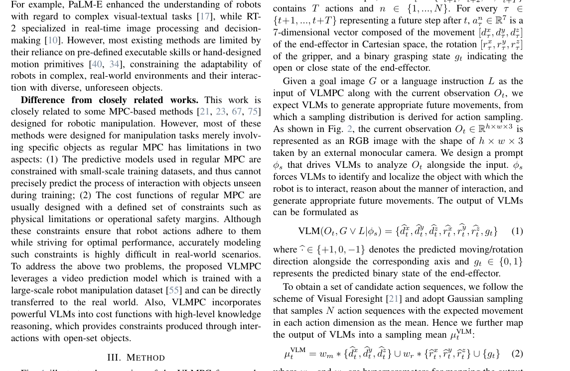 VLMPC: Vision-Language Model Predictive Control for Robotic Manipulation figure