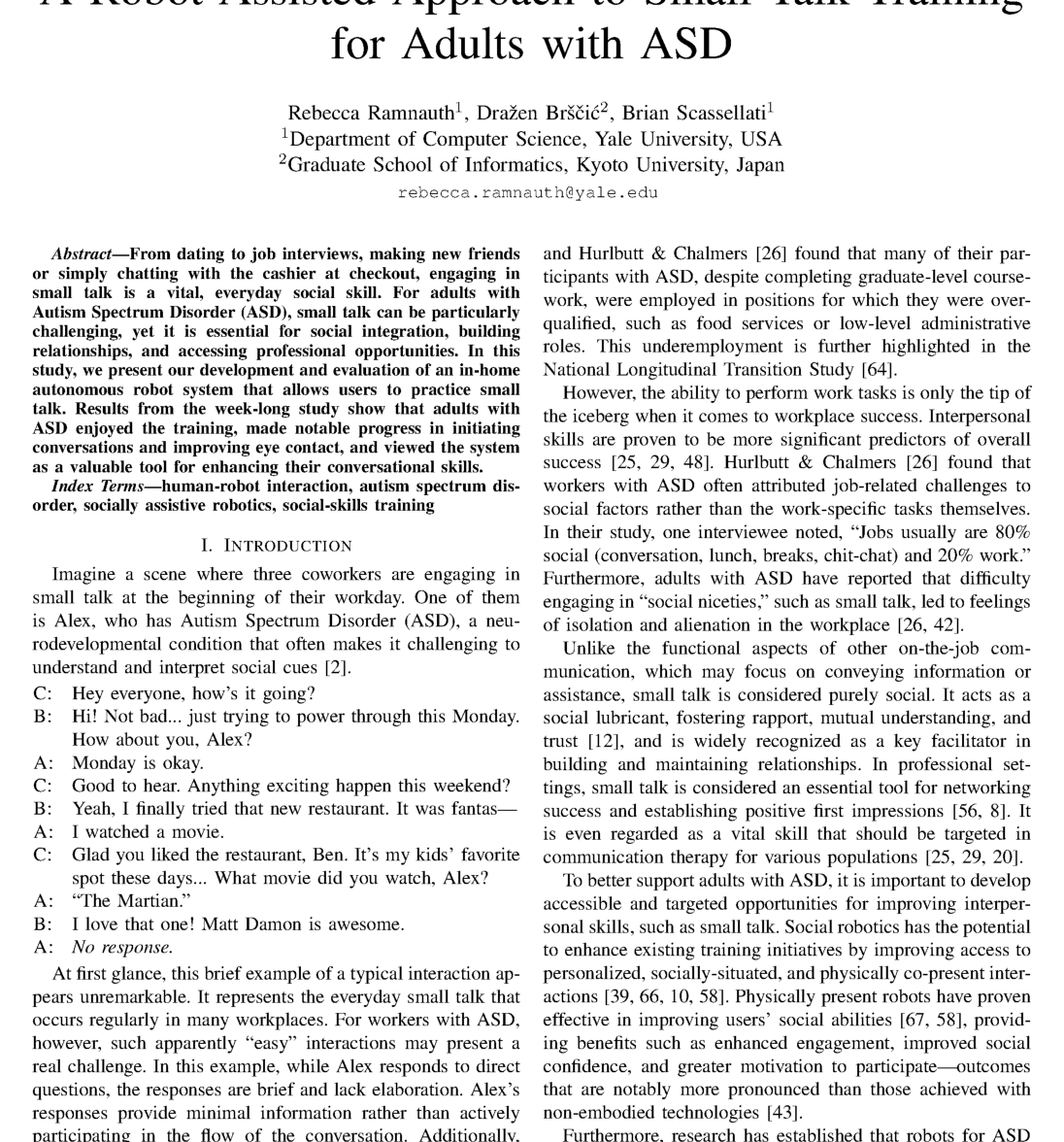 A Robot-Assisted Approach to Small Talk Training for Adults with ASD figure